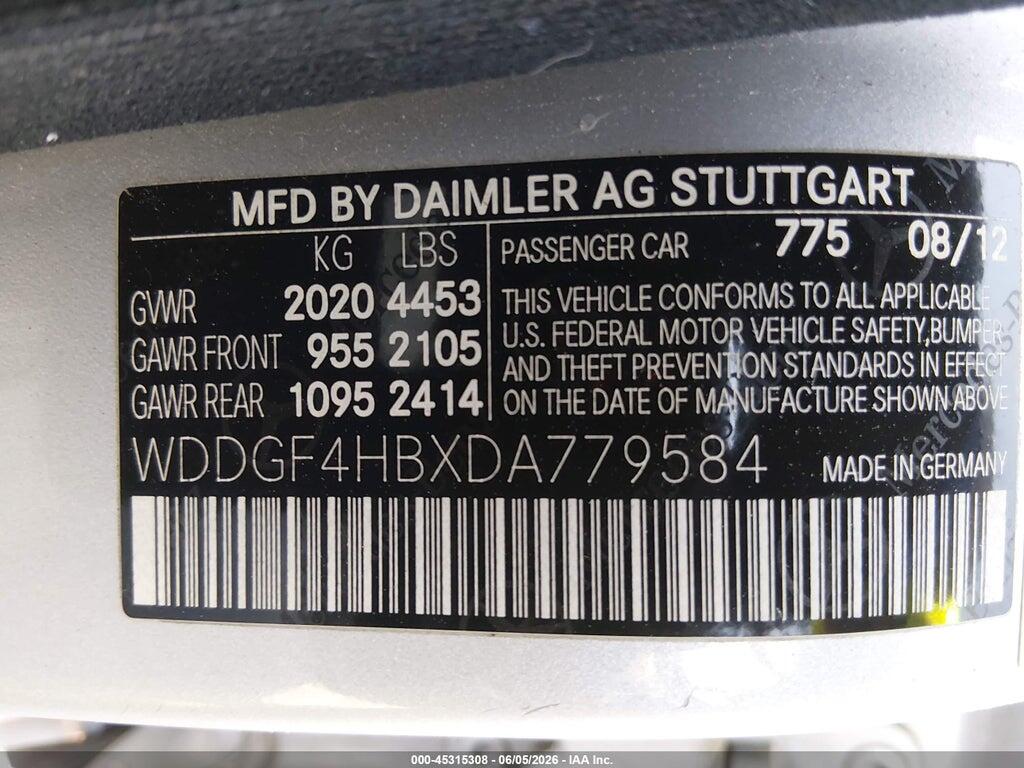 WDDGF4HBXDA779584 2013 MERCEDES-BENZ C 250 photo no. 9