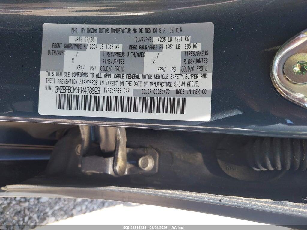 3MZBPBCM3SM478893 2025 MAZDA MAZDA3 photo no. 9