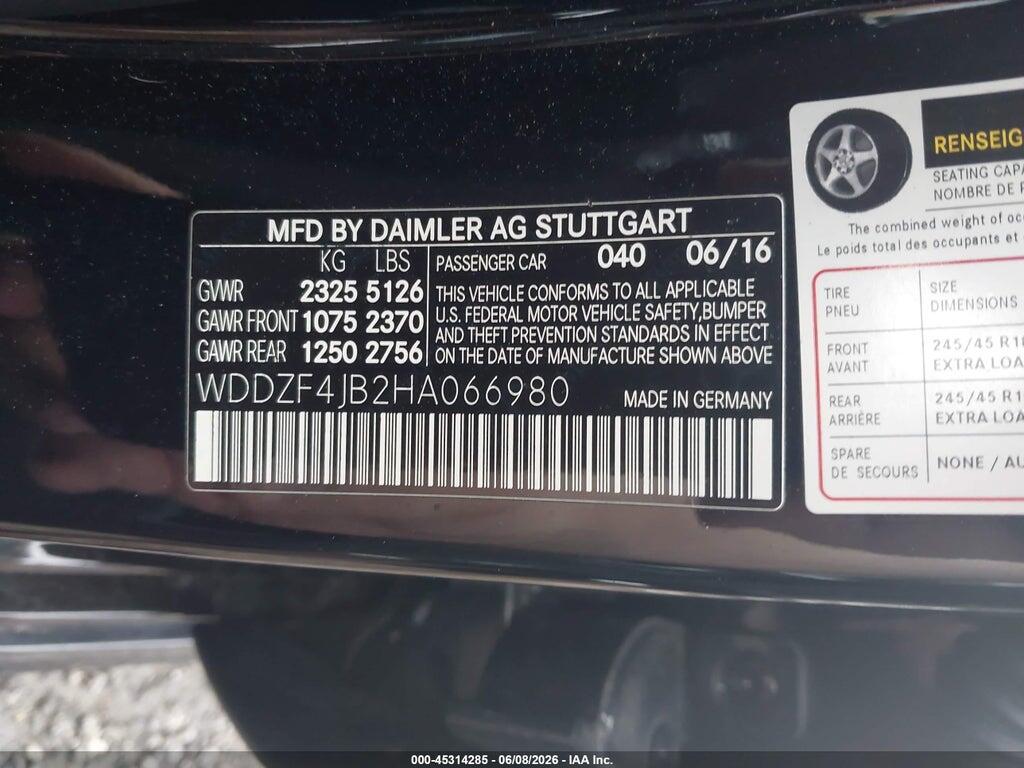 WDDZF4JB2HA066980 2017 MERCEDES-BENZ E 300 photo no. 9