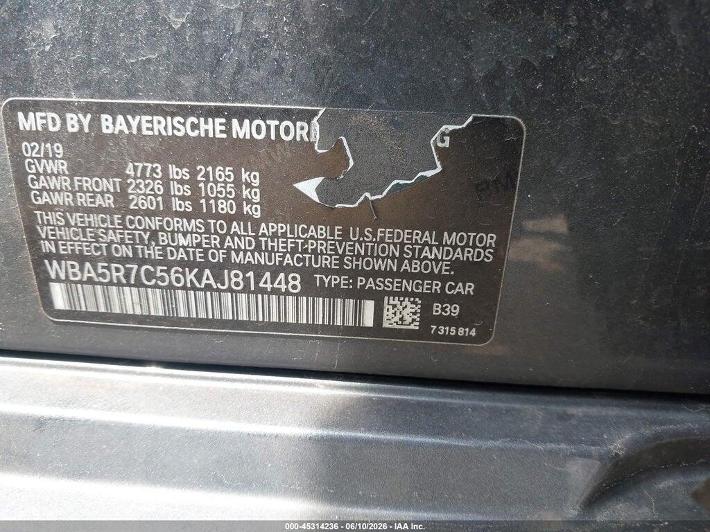 WBA5R7C56KAJ81448 2019 BMW 330I photo no. 9
