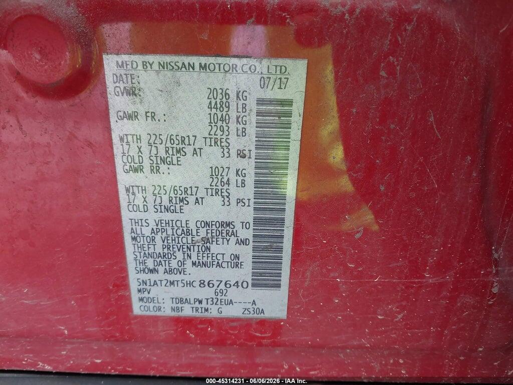 5N1AT2MT5HC867640 2017 NISSAN ROGUE photo no. 9