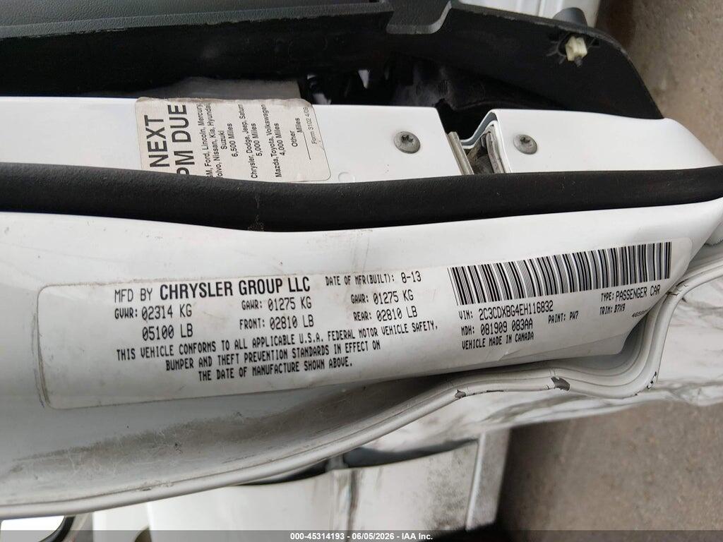 2C3CDXBG4EH116832 2014 DODGE CHARGER photo no. 9