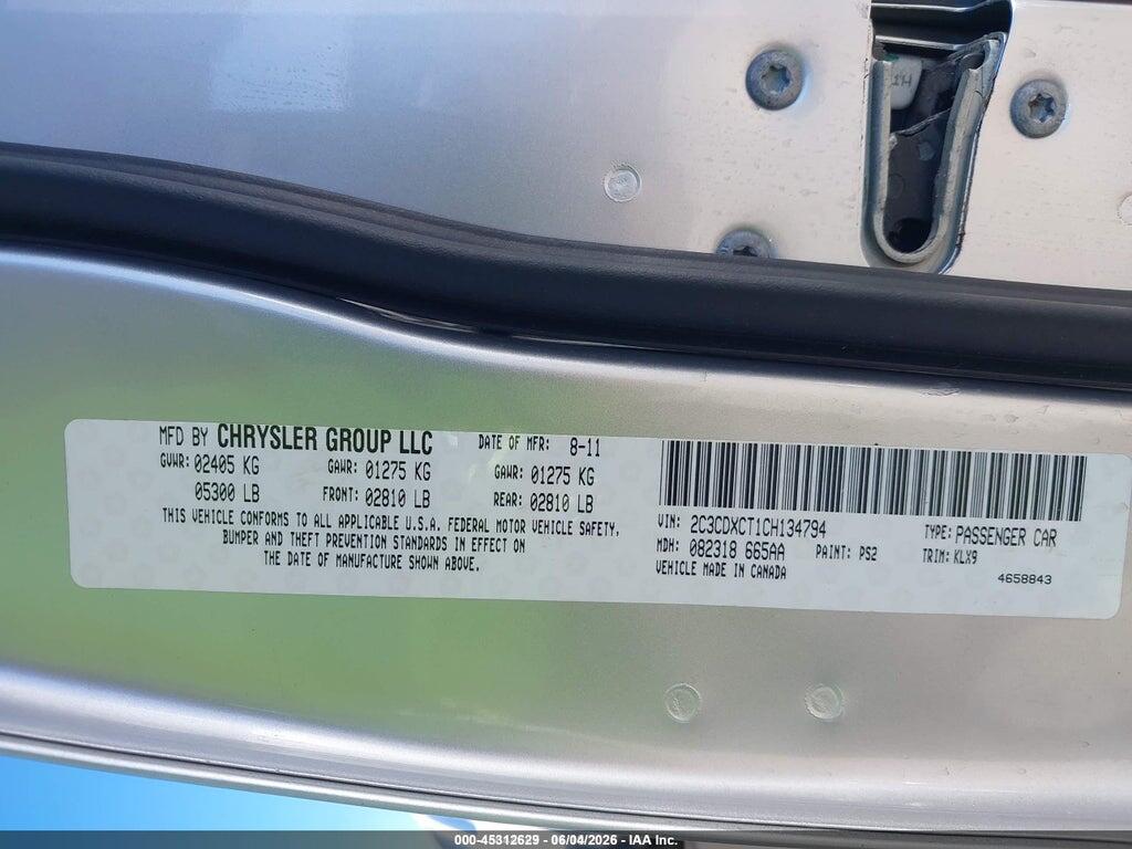 2C3CDXCT1CH134794 2012 DODGE CHARGER photo no. 9