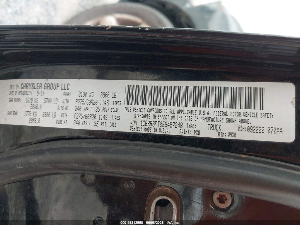 1C6RR6FT0ES457248 2014 RAM 1500 photo no. 9