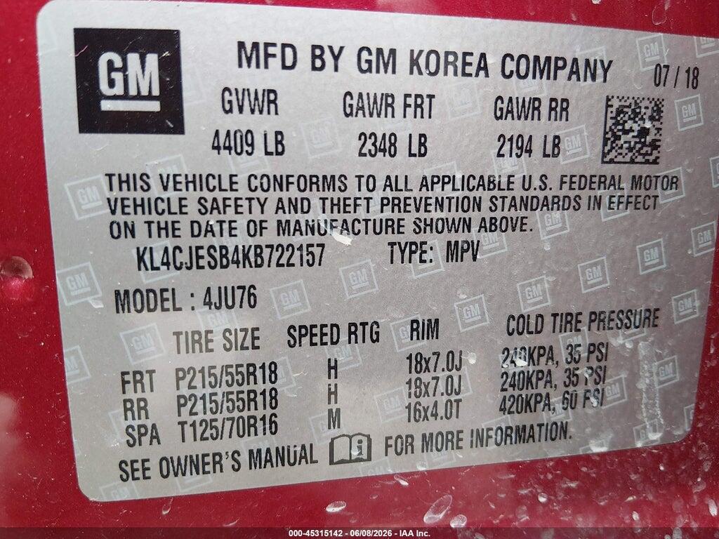 KL4CJESB4KB722157 2019 BUICK ENCORE photo no. 9