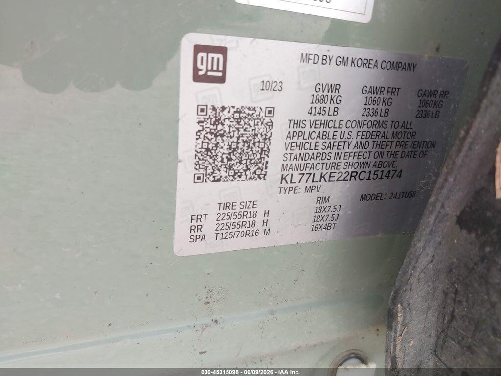KL77LKE22RC151474 2024 CHEVROLET TRAX photo no. 9