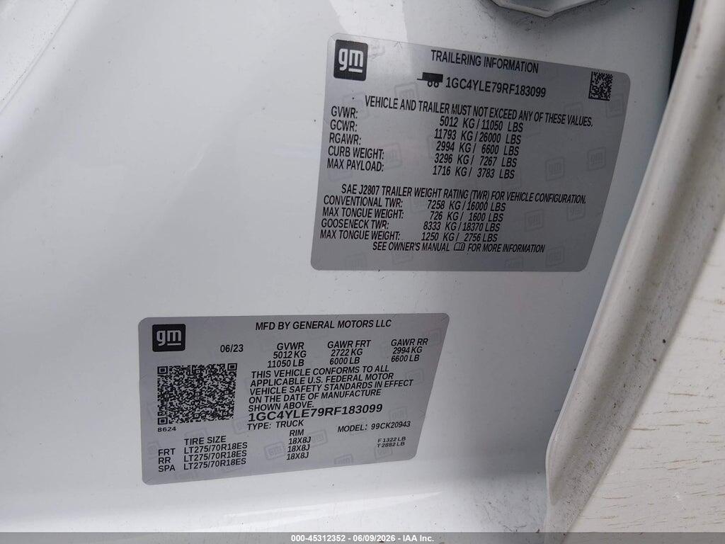 1GC4YLE79RF183099 2024 CHEVROLET SILVERADO 2500HD photo no. 9
