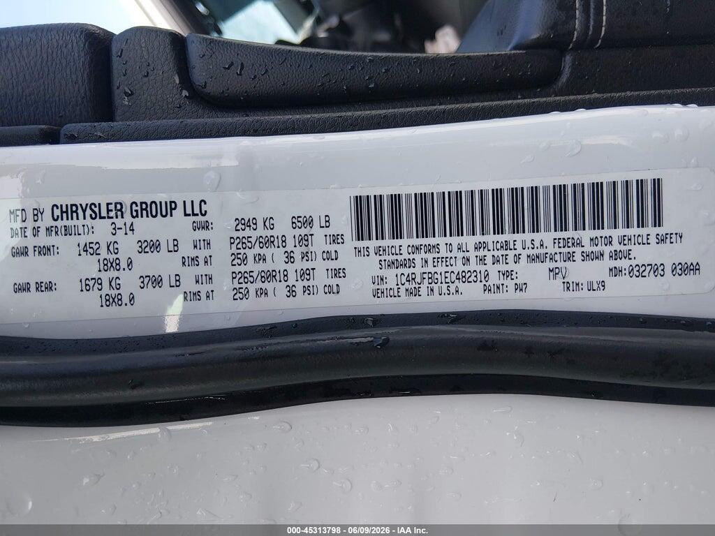 1C4RJFBG1EC482310 2014 JEEP GRAND CHEROKEE photo no. 9