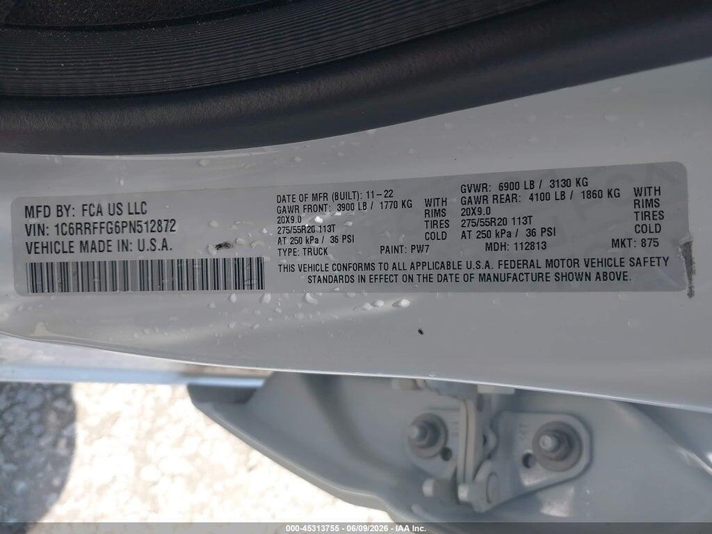 1C6RRFFG6PN512872 2023 RAM 1500 photo no. 9