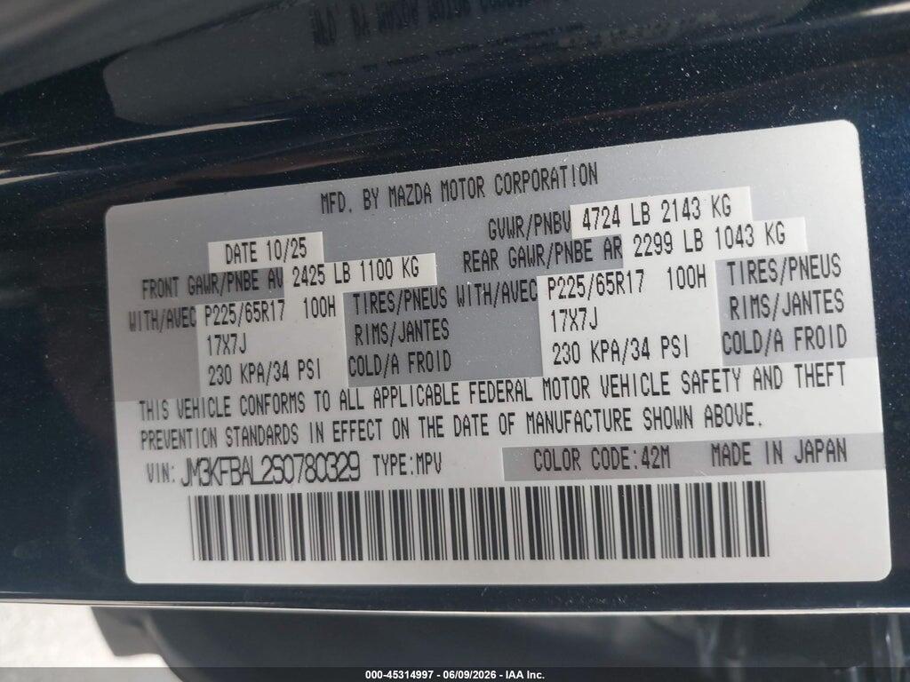 JM3KFBAL2S0780329 2025 MAZDA CX-5 photo no. 9