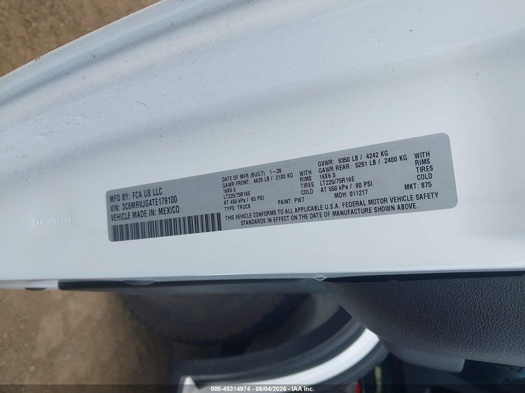 3C6MRVJG4TE179100 2026 RAM PROMASTER 3500 photo no. 9