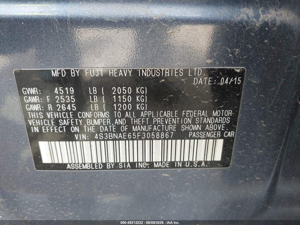 4S3BNAE65F3058867 2015 SUBARU LEGACY photo no. 9