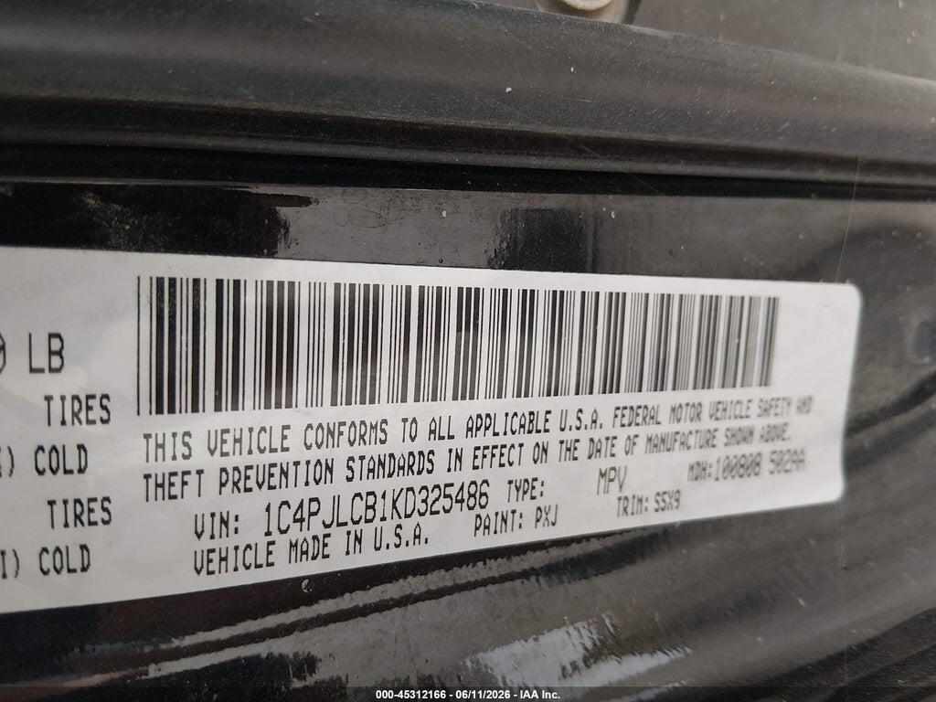 1C4PJLCB1KD325486 2019 JEEP CHEROKEE photo no. 9