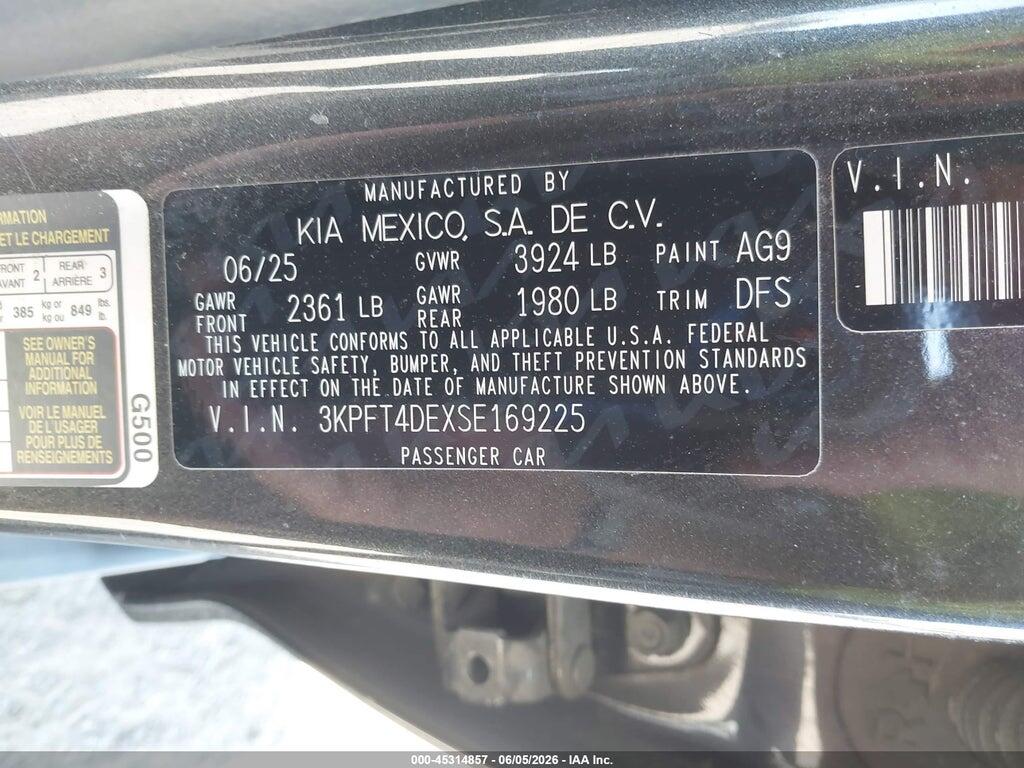 3KPFT4DEXSE169225 2025 KIA K4 photo no. 9