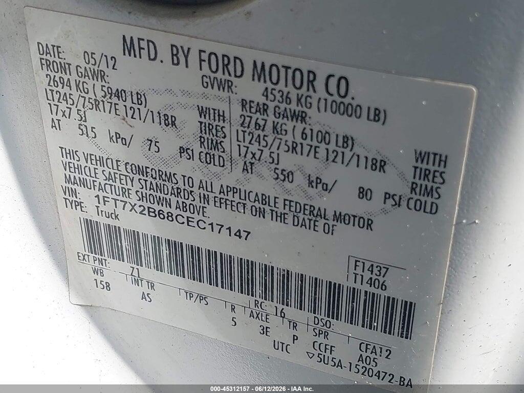 1FT7X2B68CEC17147 2012 FORD F-250 photo no. 9