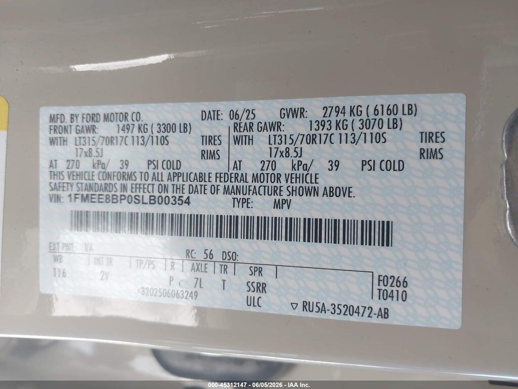 1FMEE8BP0SLB00354 2025 FORD BRONCO photo no. 9