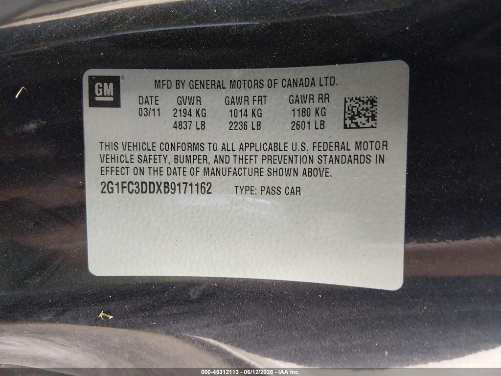 2G1FC3DDXB9171162 2011 CHEVROLET CAMARO photo no. 9