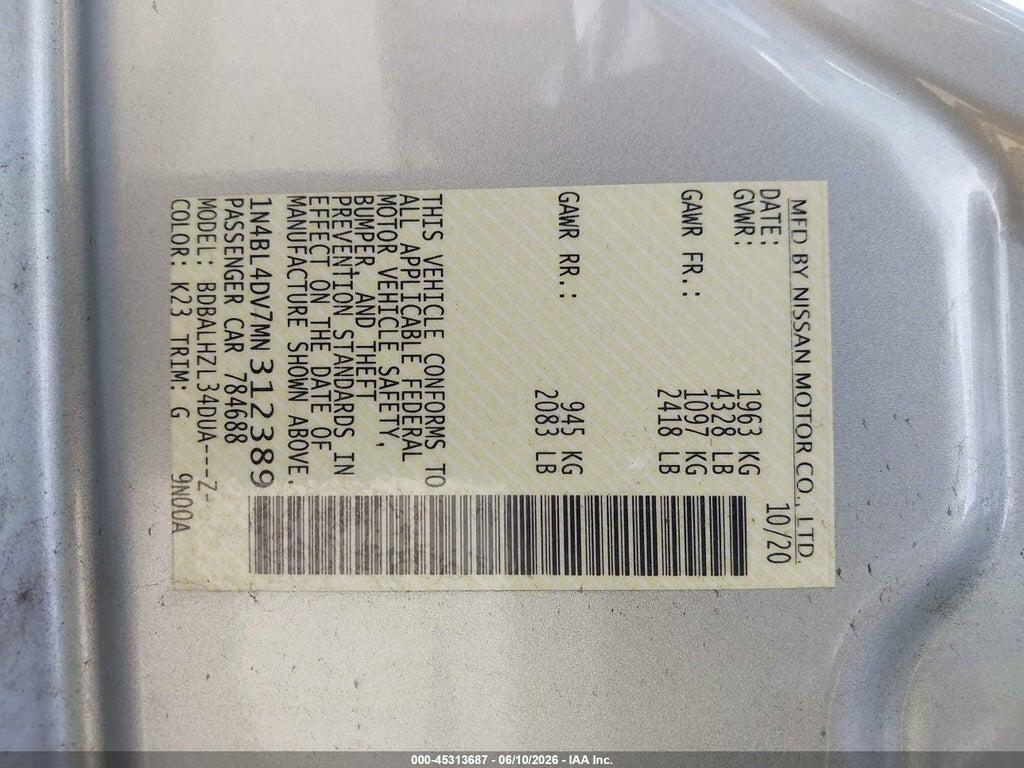 1N4BL4DV7MN312389 2021 NISSAN ALTIMA photo no. 9