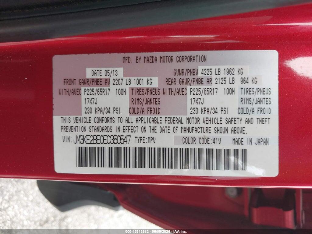 JM3KE2BE0E0350547 2014 MAZDA CX-5 photo no. 9
