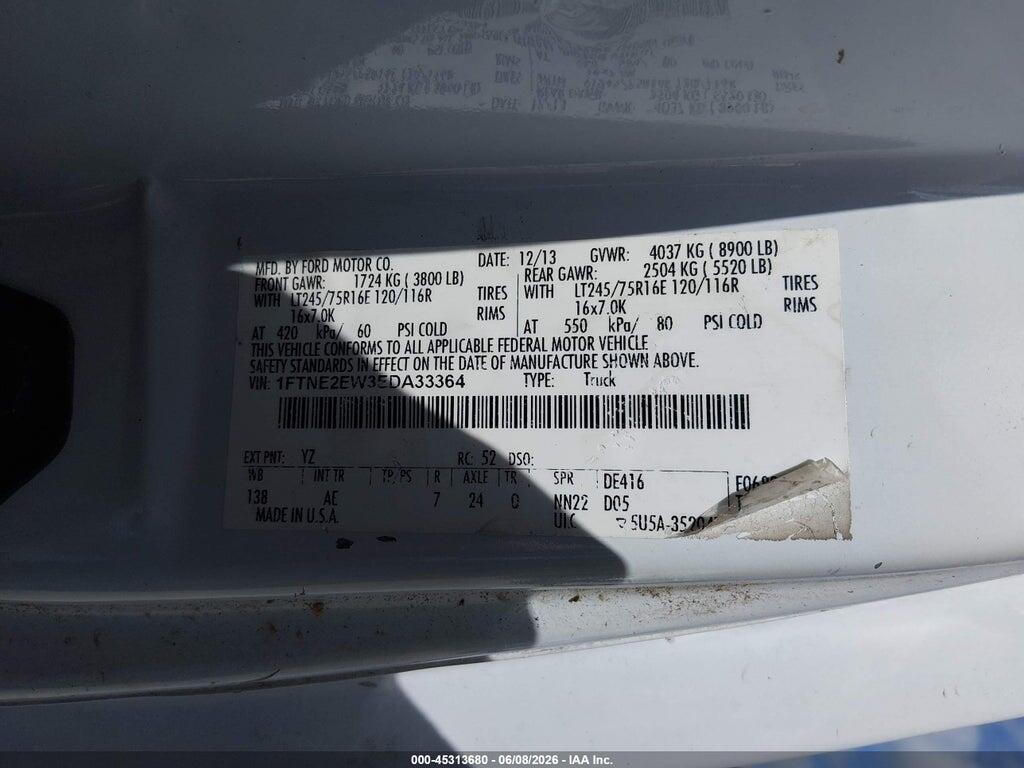 1FTNE2EW3EDA33364 2014 FORD E-250 photo no. 9