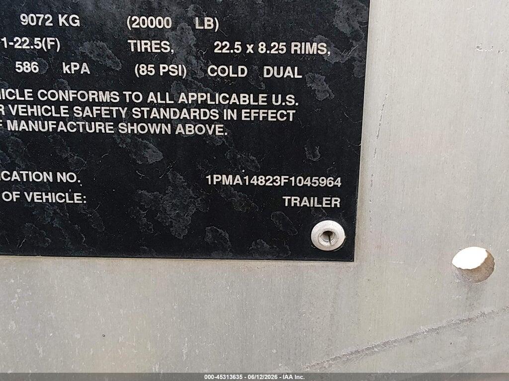 1PMA14823F1045964 2015 POLAR TANK SEMI TRAILER photo no. 9