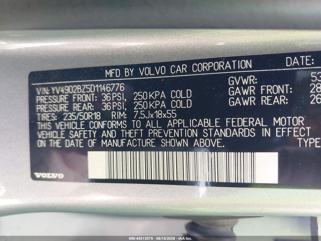 YV4902BZ5D1146776 2013 VOLVO XC70 photo no. 9