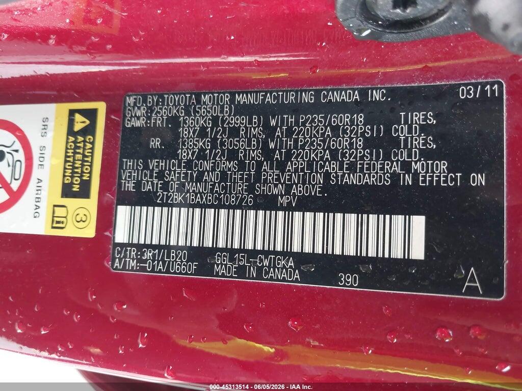 2T2BK1BAXBC108726 2011 LEXUS RX 350 photo no. 9