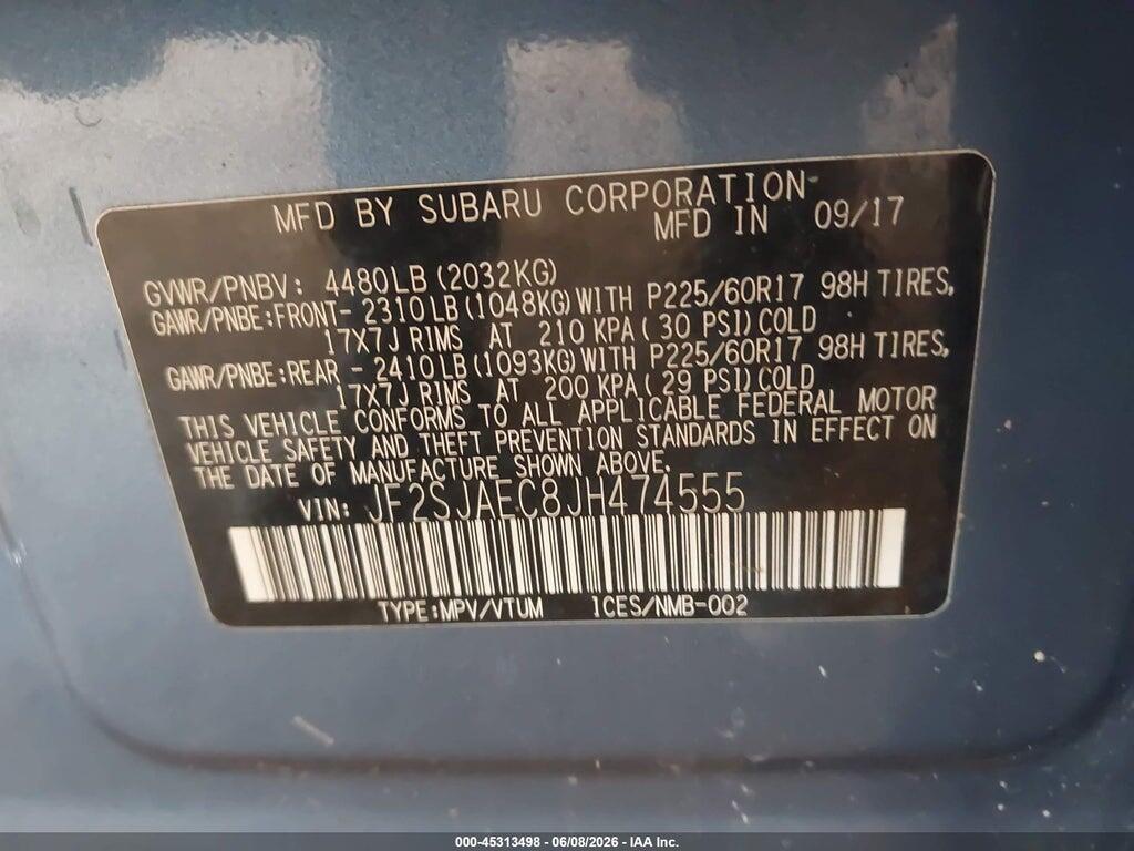 JF2SJAEC8JH474555 2018 SUBARU FORESTER photo no. 9