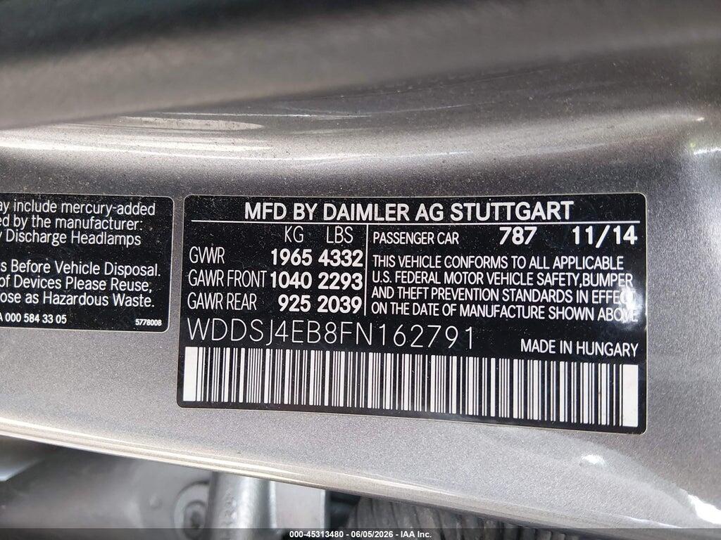 WDDSJ4EB8FN162791 2015 MERCEDES-BENZ CLA 250 photo no. 9