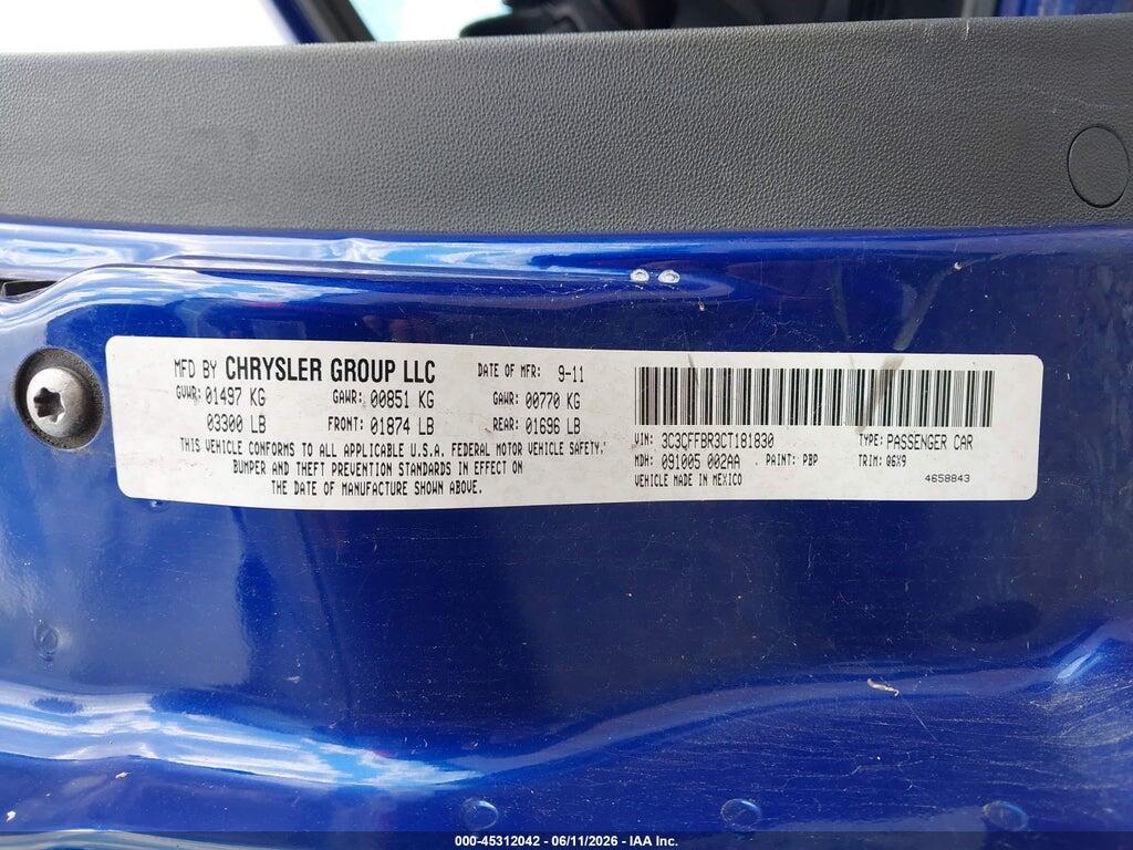 3C3CFFBR3CT181830 2012 FIAT 500 photo no. 9
