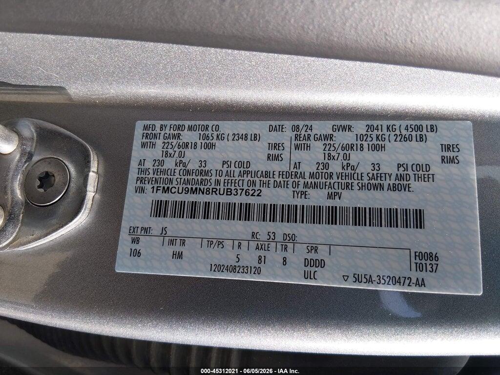 1FMCU9MN8RUB37622 2024 FORD ESCAPE photo no. 9