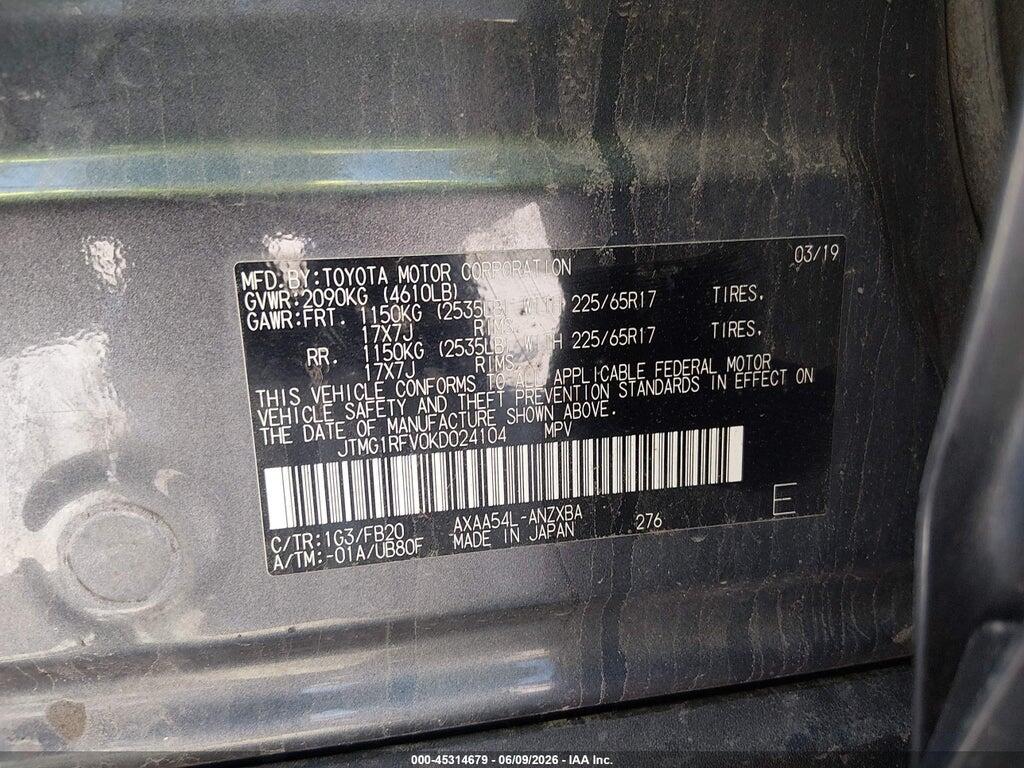 JTMG1RFV0KD024104 2019 TOYOTA RAV4 photo no. 9