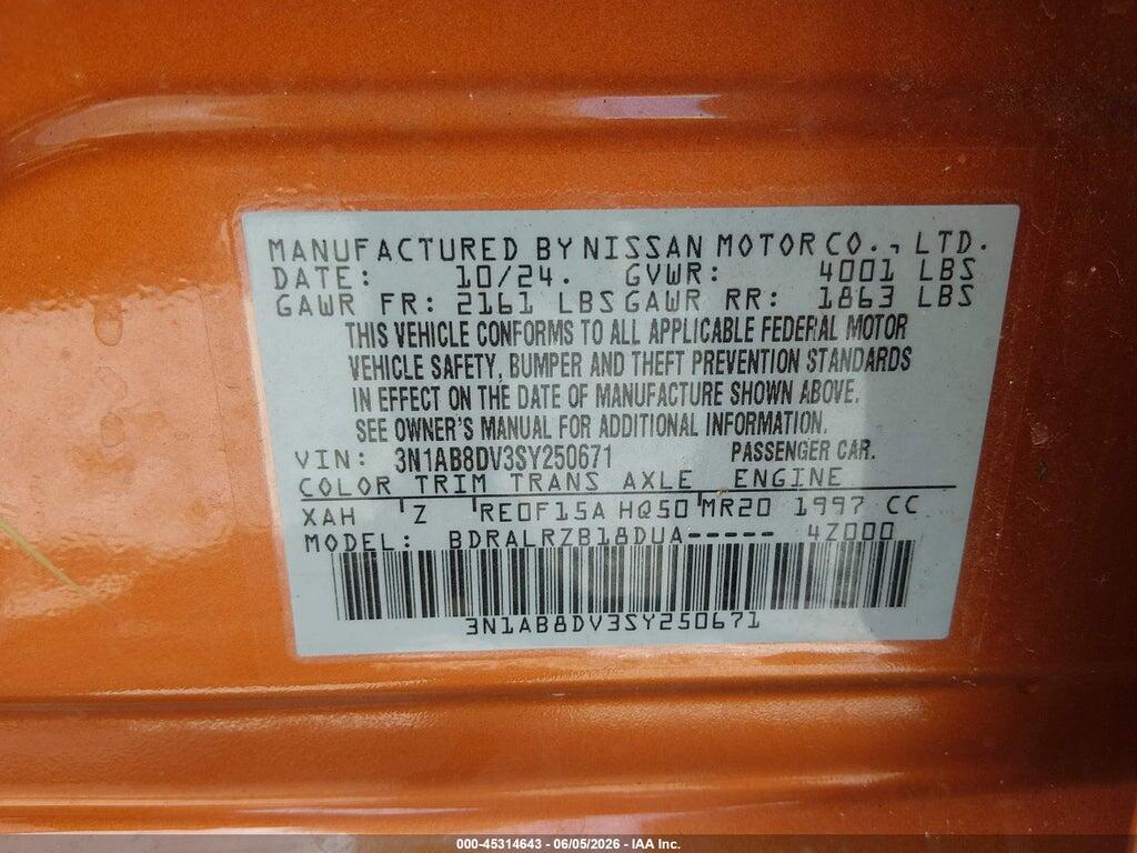 3N1AB8DV3SY250671 2025 NISSAN SENTRA photo no. 9