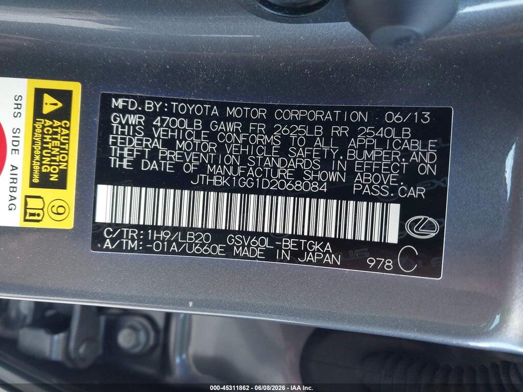 JTHBK1GG1D2068084 2013 LEXUS ES 350 photo no. 9