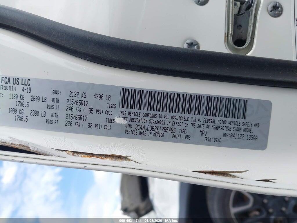 3C4NJDDB2KT765495 2019 JEEP COMPASS photo no. 9