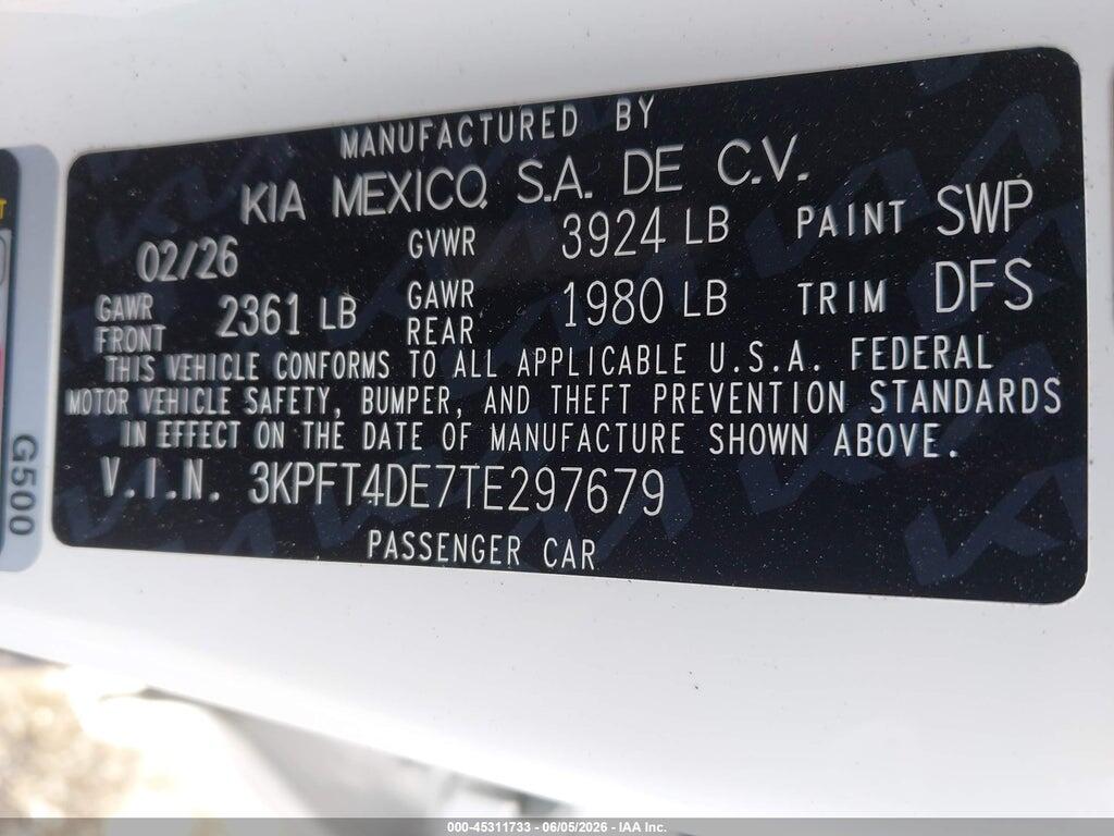 3KPFT4DE7TE297679 2026 KIA K4 photo no. 9