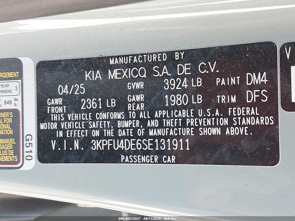 3KPFU4DE6SE131911 2025 KIA K4 photo no. 9