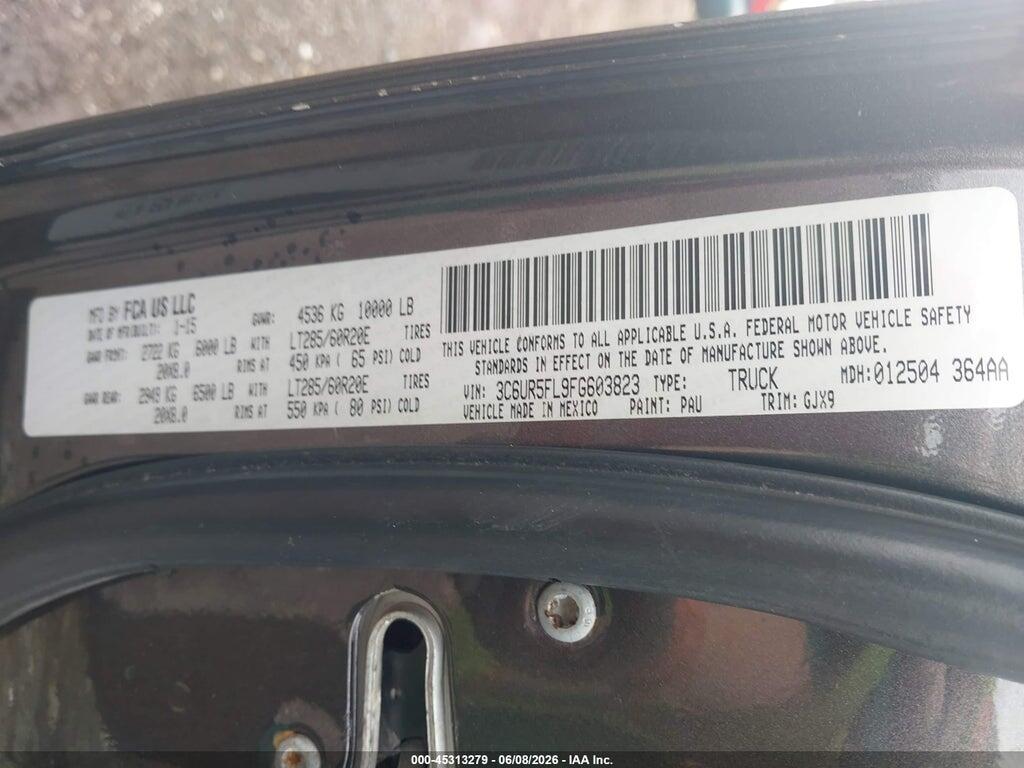 3C6UR5FL9FG603823 2015 RAM 2500 photo no. 9