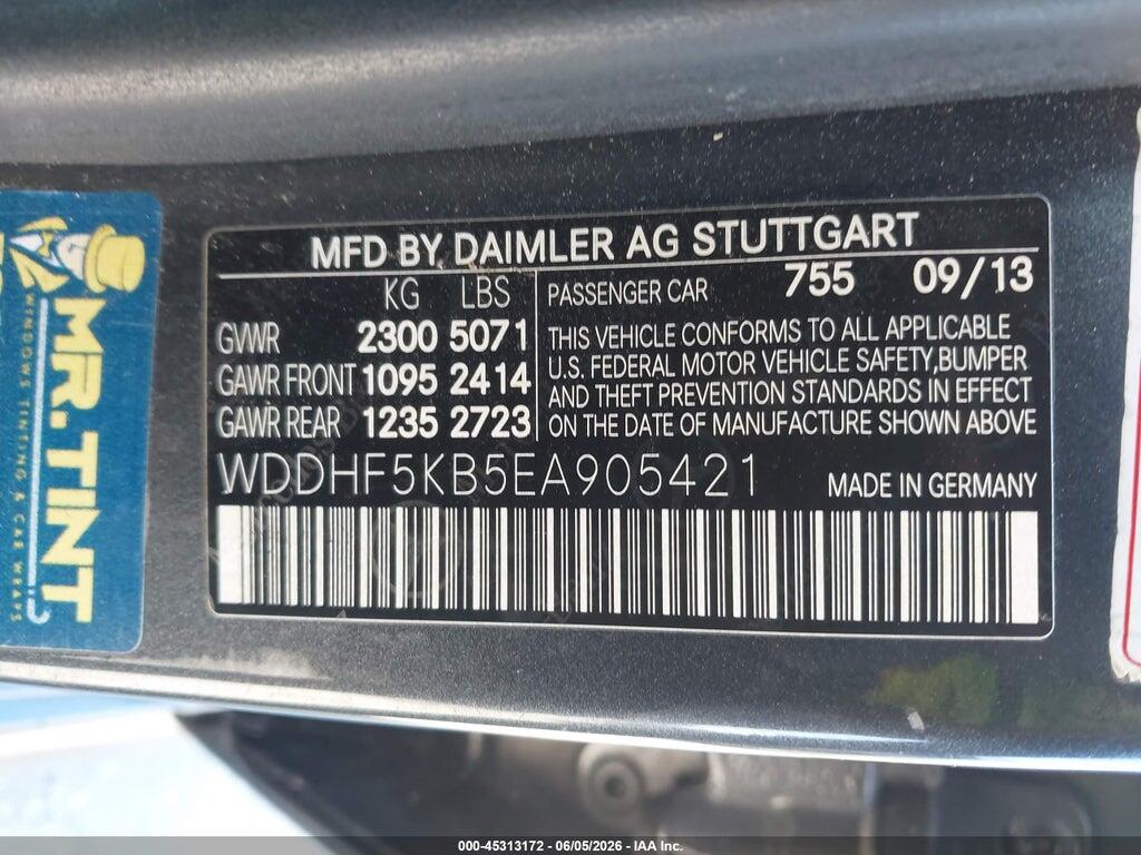 WDDHF5KB5EA905421 2014 MERCEDES-BENZ E 350 photo no. 9