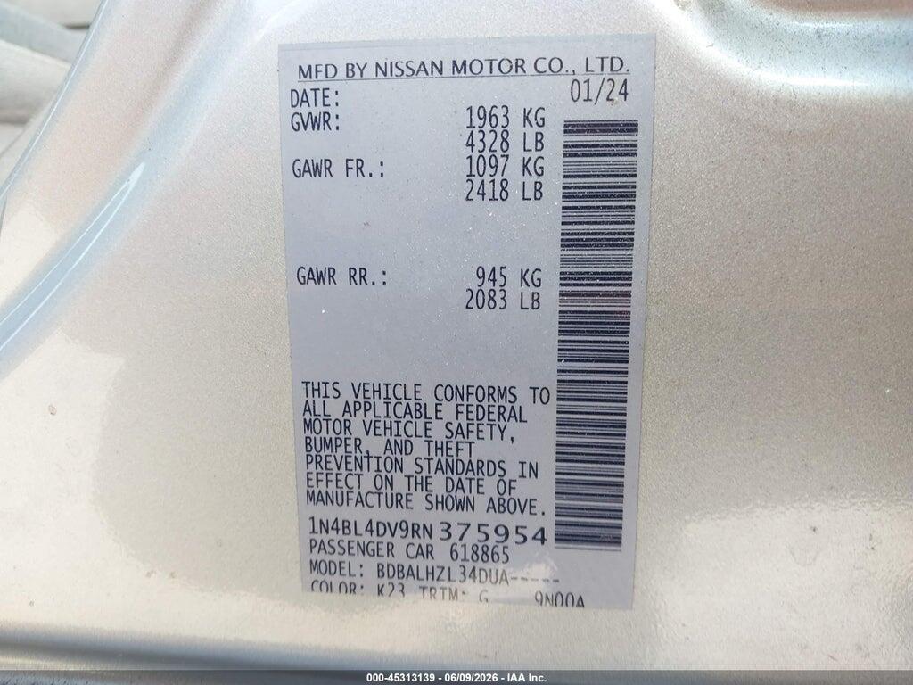 1N4BL4DV9RN375954 2024 NISSAN ALTIMA photo no. 9