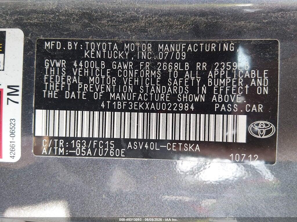 4T1BF3EKXAU022984 2010 TOYOTA CAMRY photo no. 9