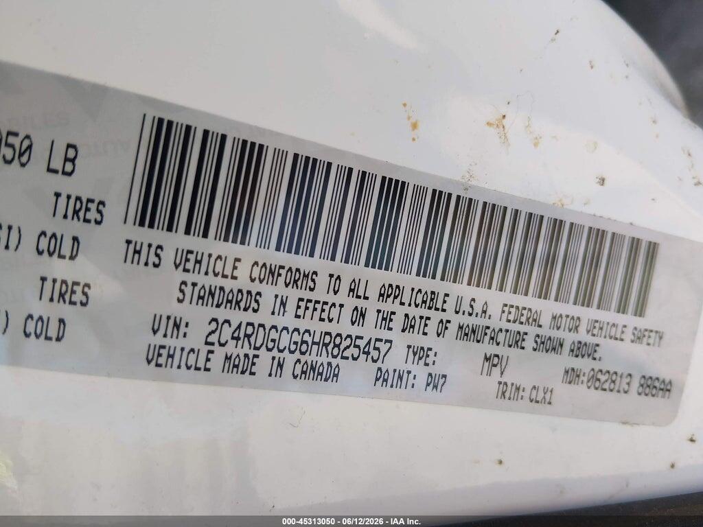 2C4RDGCG6HR825457 2017 DODGE GRAND CARAVAN photo no. 9