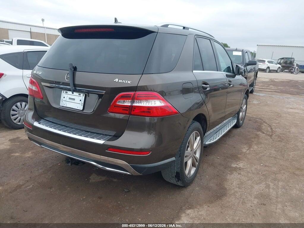 4JGDA5HB8CA018693 2012 MERCEDES-BENZ ML 350 photo no. 4