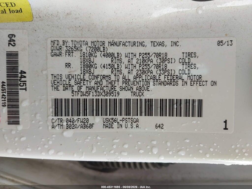 5TFDW5F13DX309519 2013 TOYOTA TUNDRA photo no. 9