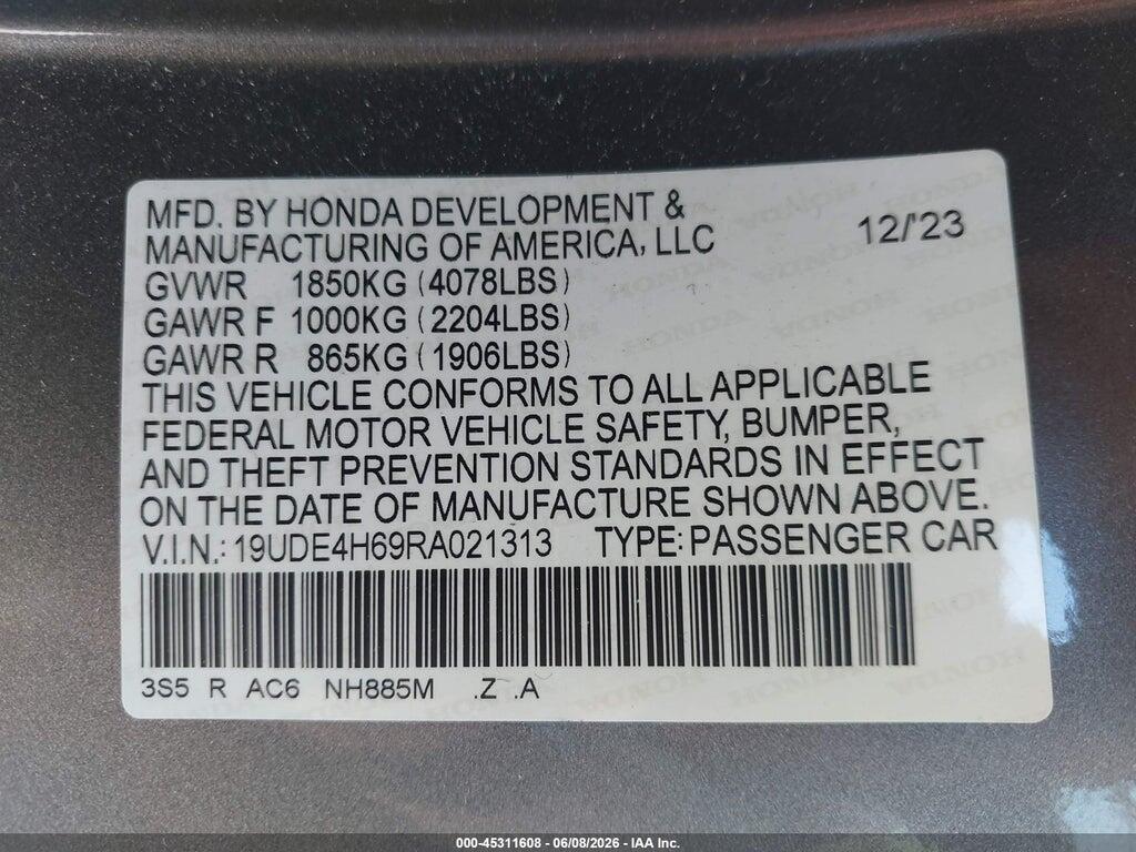 19UDE4H69RA021313 2024 ACURA INTEGRA photo no. 9