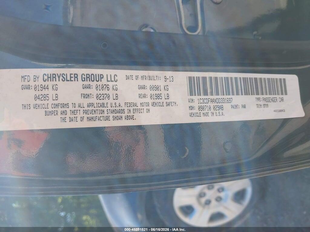 1C3CDFAAXDD331697 2013 DODGE DART photo no. 9