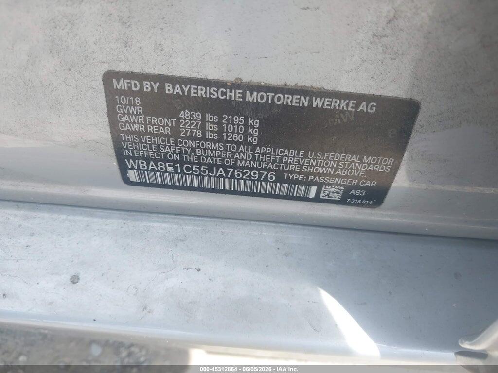 WBA8E1C55JA762976 2018 BMW 330E photo no. 9