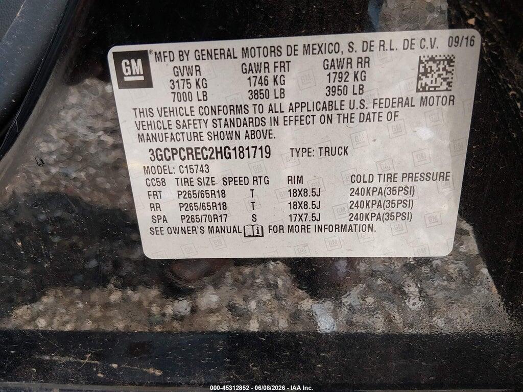 3GCPCREC2HG181719 2017 CHEVROLET SILVERADO 1500 photo no. 9