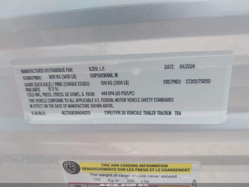 4EZTK1813R4041270 2024 SPORTSMEN K-Z RV photo no. 9