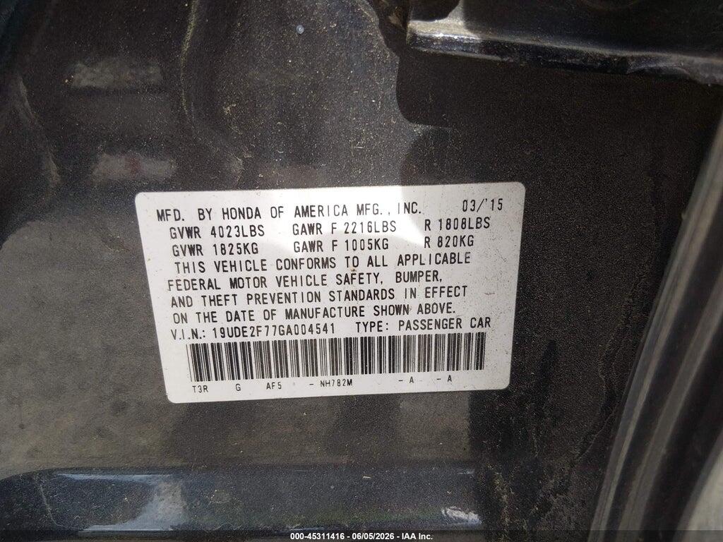 19UDE2F77GA004541 2016 ACURA ILX photo no. 9
